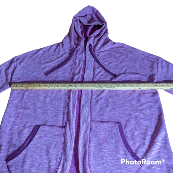 Pink Hoodie Open Cardigan XL Oversize Space dyed Pockets Lagenlook Barbie Core - Picture 8 of 13